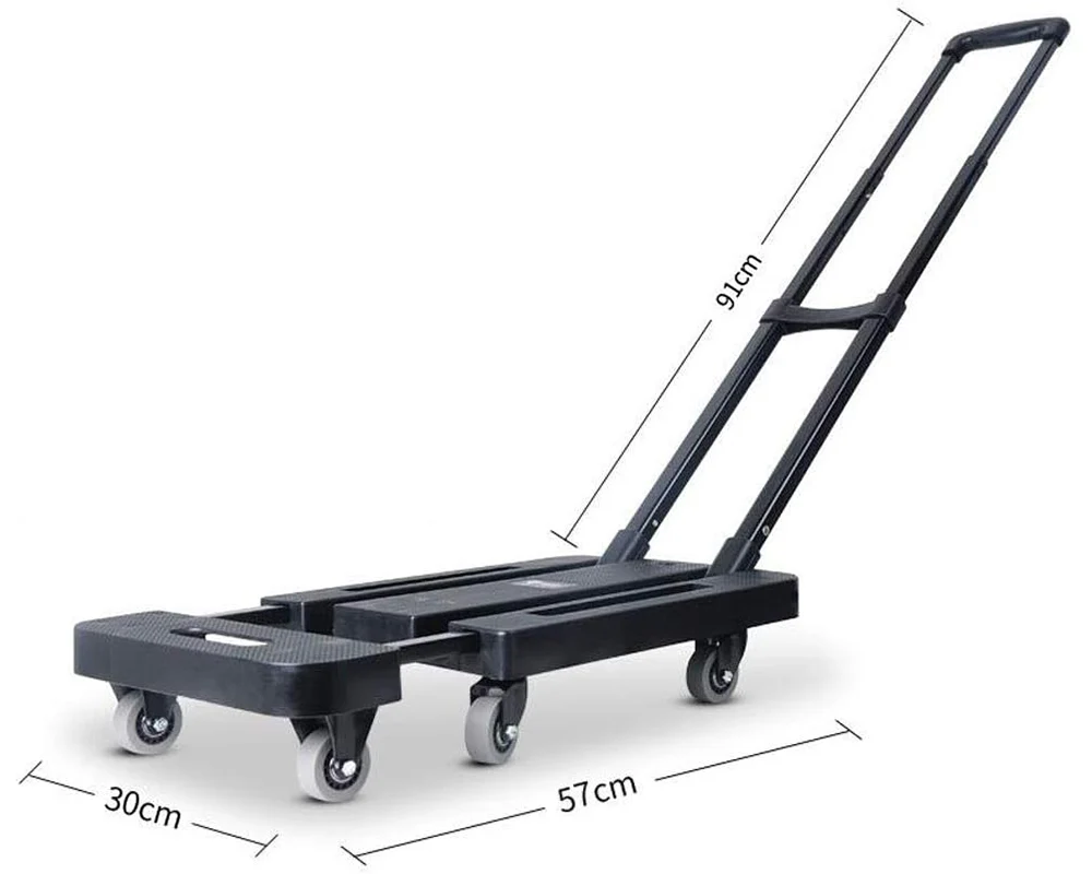 Folding Trolley Hand Truck Push Luggage Cart - Image 3