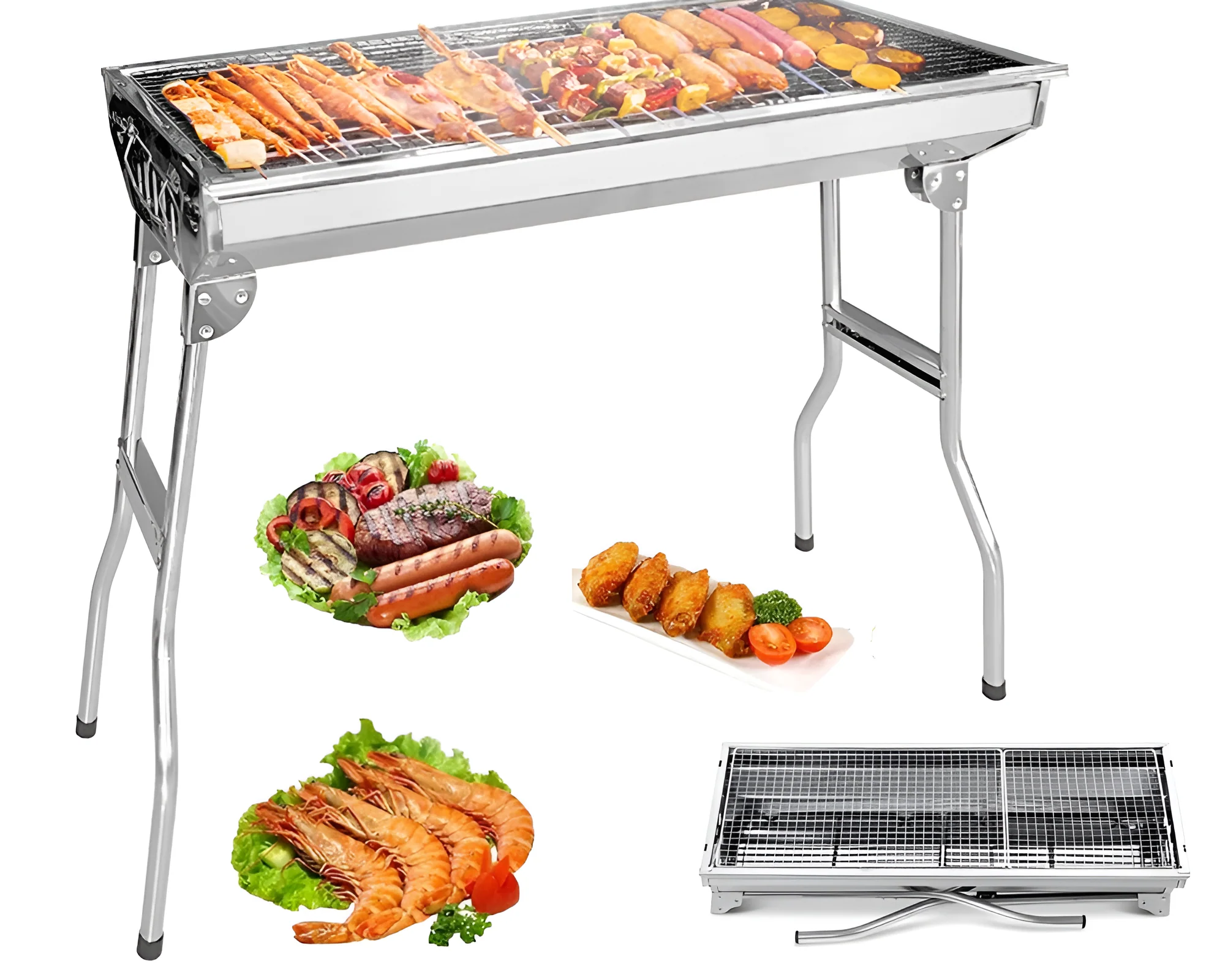 Stainless steel Charcoal BBQ Grill - Image 2
