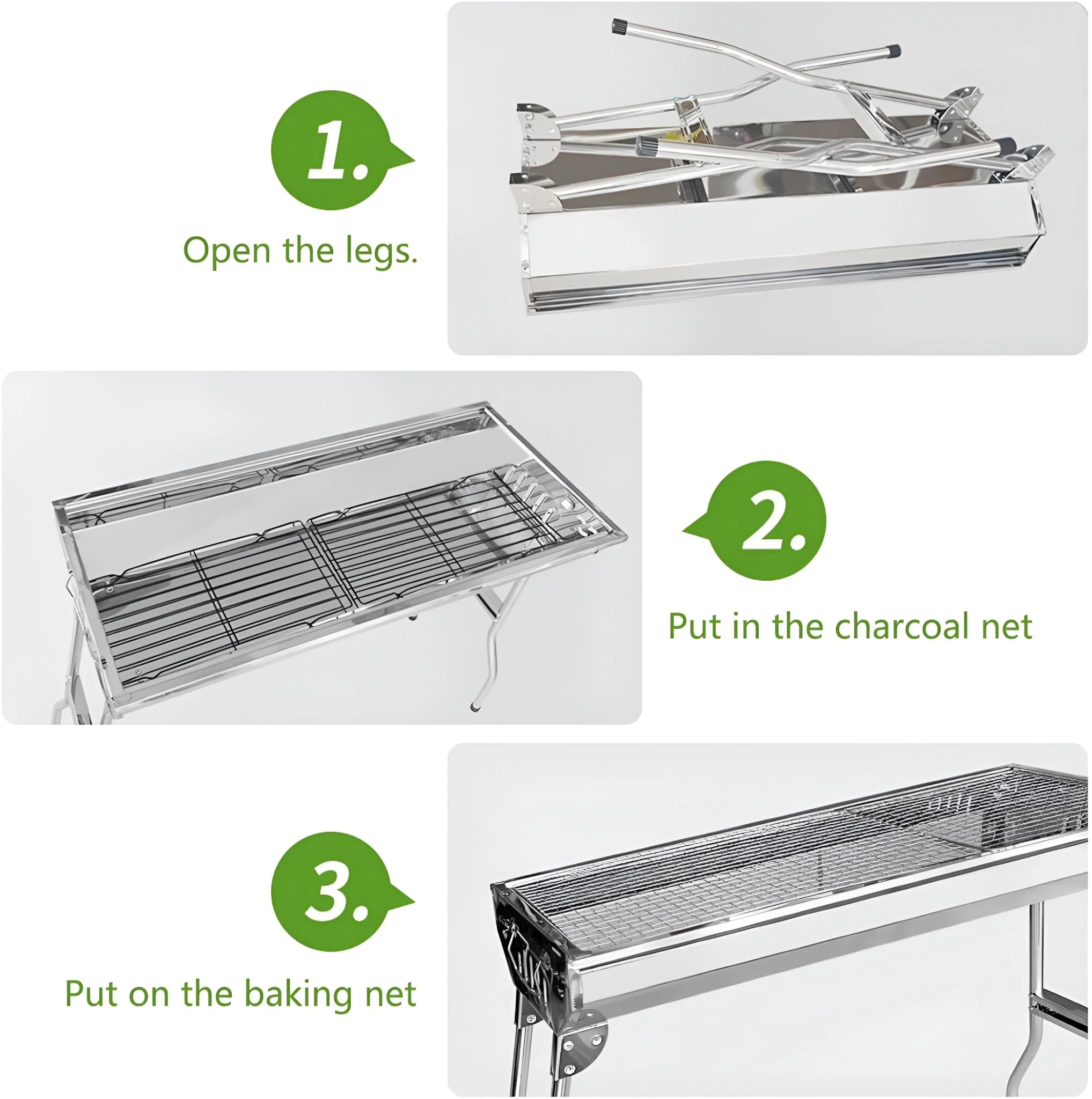 Stainless steel Charcoal BBQ Grill - Image 4