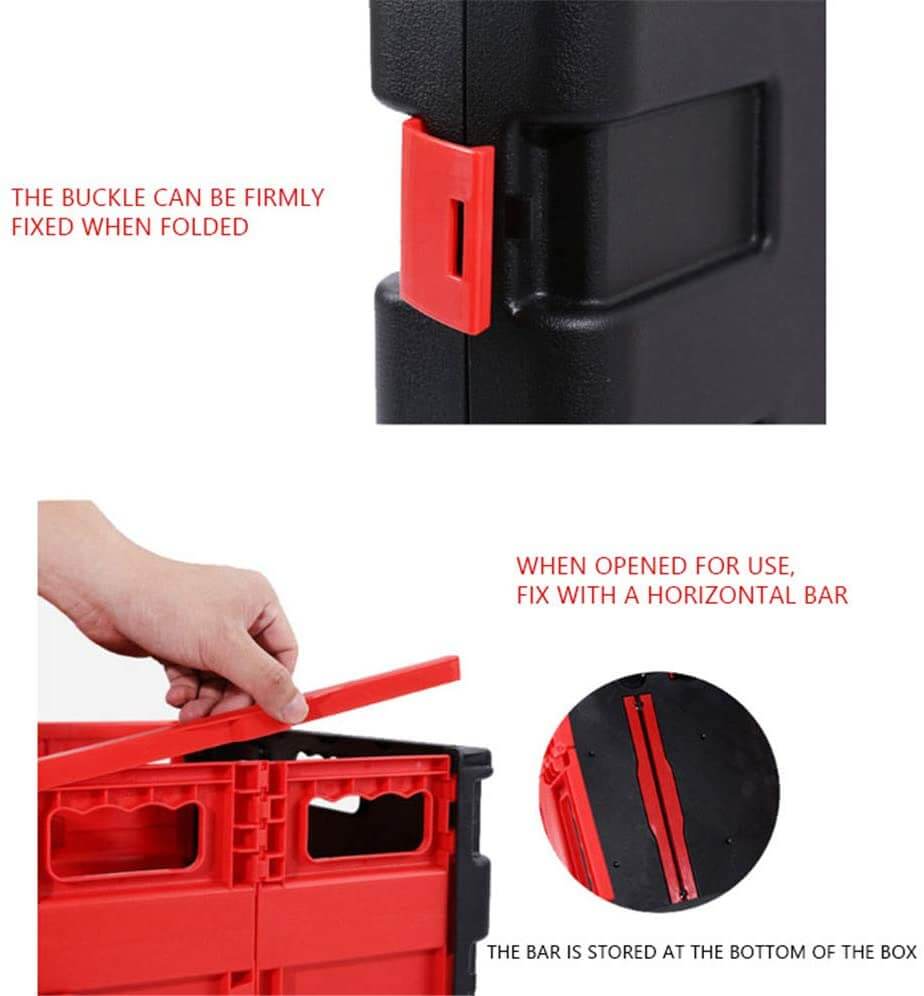 Foldable Trolley Foldable Shopping Trolley Cart Portable Collapsible Folding Wheel Grocery Trolley Crate - Image 4