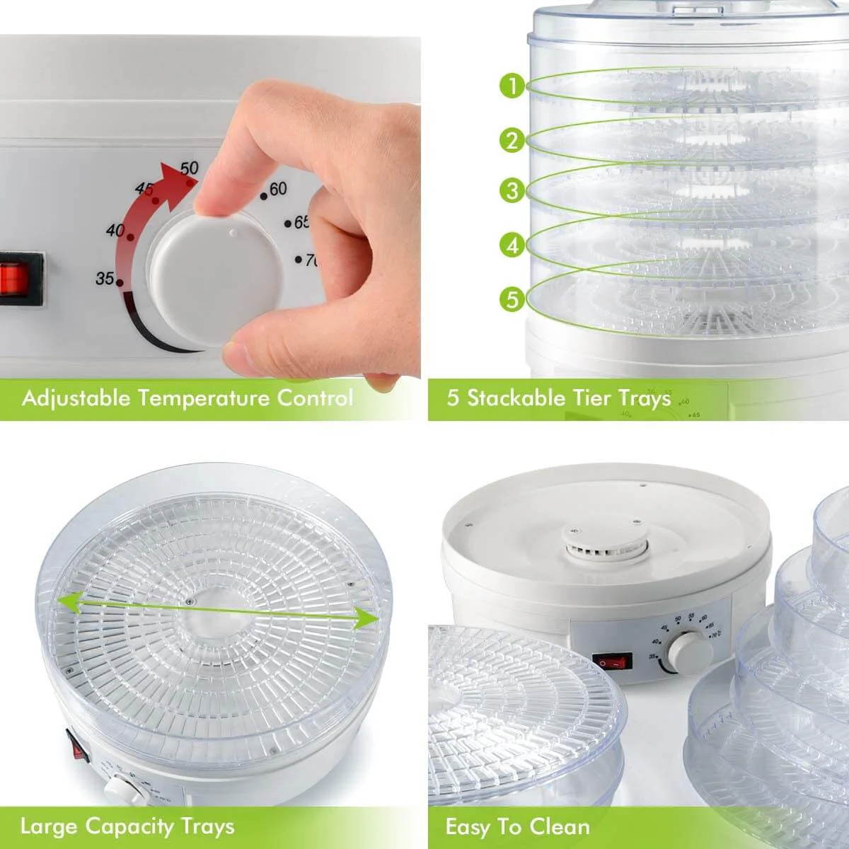 Food Dehydrator – 5 Layer Portable Electric Food Dehydrator Machine - Image 3