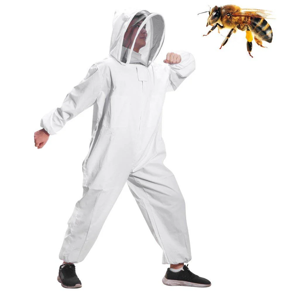 Full Body Beekeeping Suit Hooded Veil Bee Farm Clothing Xxl - Image 4