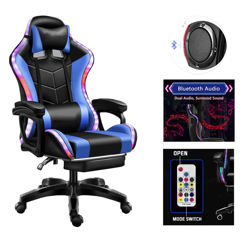 Gaming Chair with Footrest – RGB Gaming Chair with Speakers & Lights - Image 2