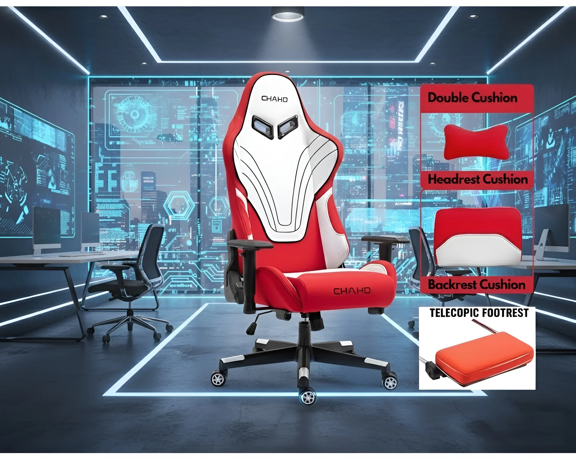 Gaming Chair with Footrest - Image 11