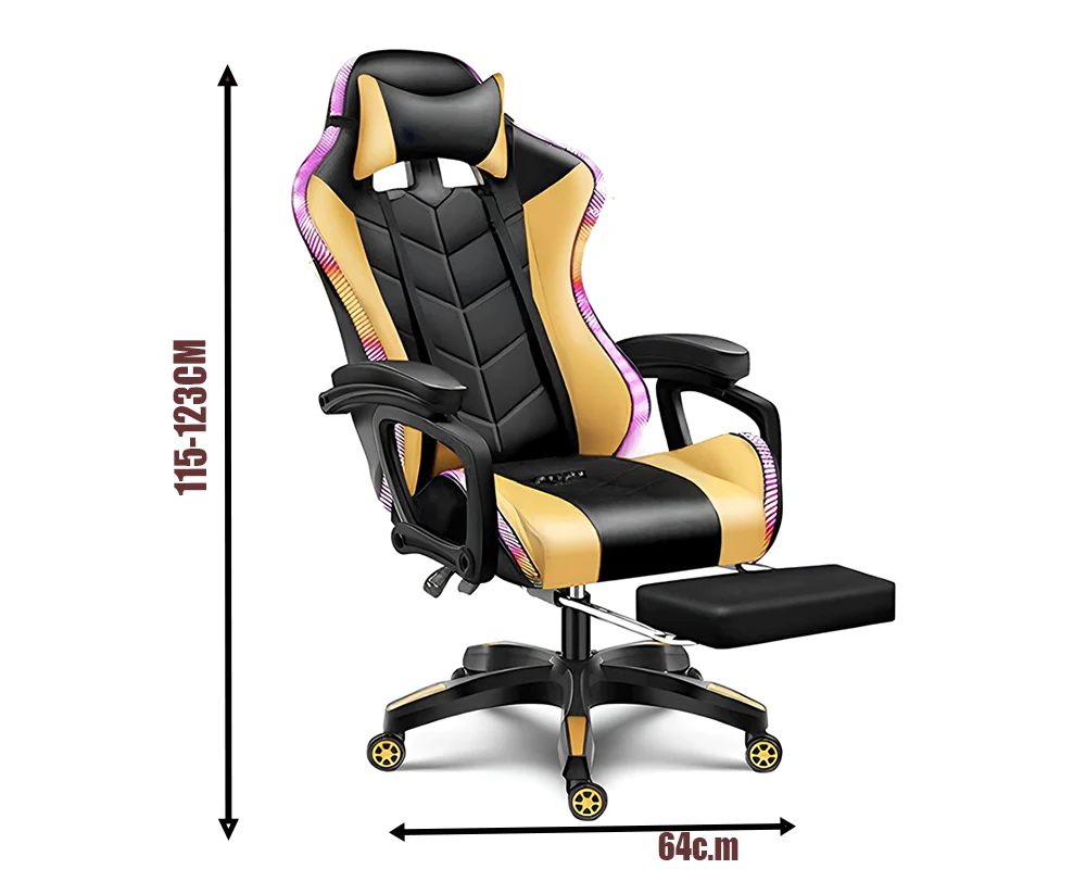Gaming Chair with Footrest – RGB Gaming Chair with Bluetooth Speakers - Image 4