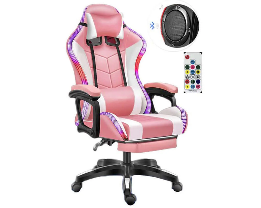 Gaming Chair with Footrest – RGB Gaming Chair with Speakers & Lights - Image 8