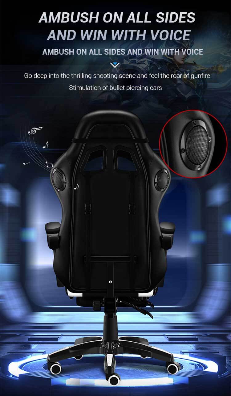 Gaming Chair with Footrest – RGB Gaming Chair with Speakers & Lights - Image 10