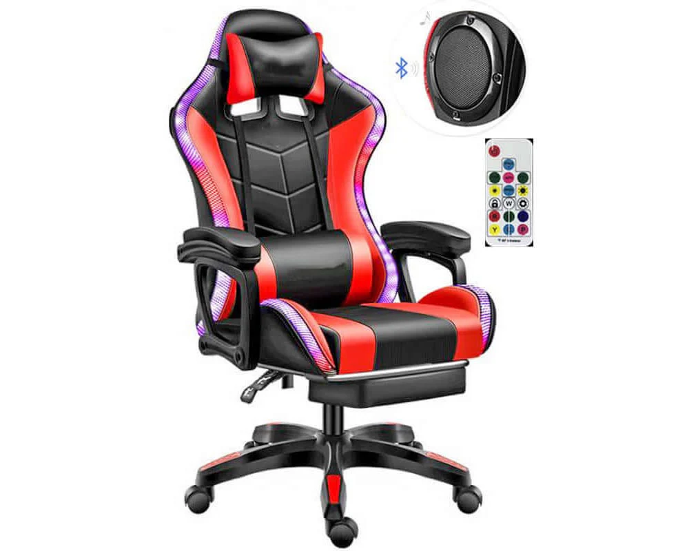 Gaming Chair with Footrest – RGB Gaming Chair with Speakers & Lights - Image 11