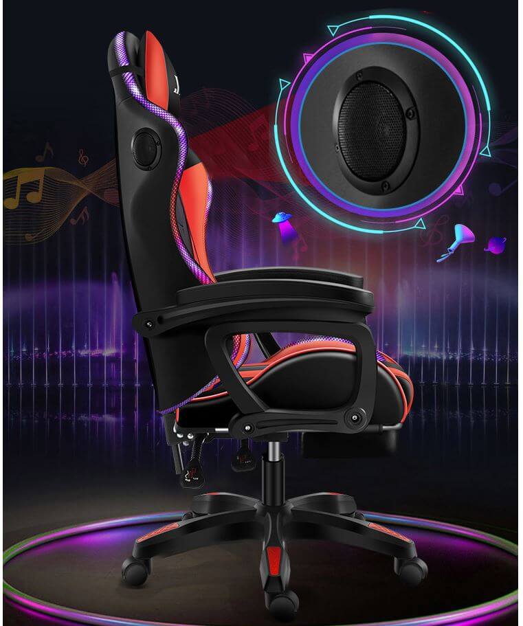 Gaming Chair with Footrest – RGB Gaming Chair with Speakers & Lights - Image 5