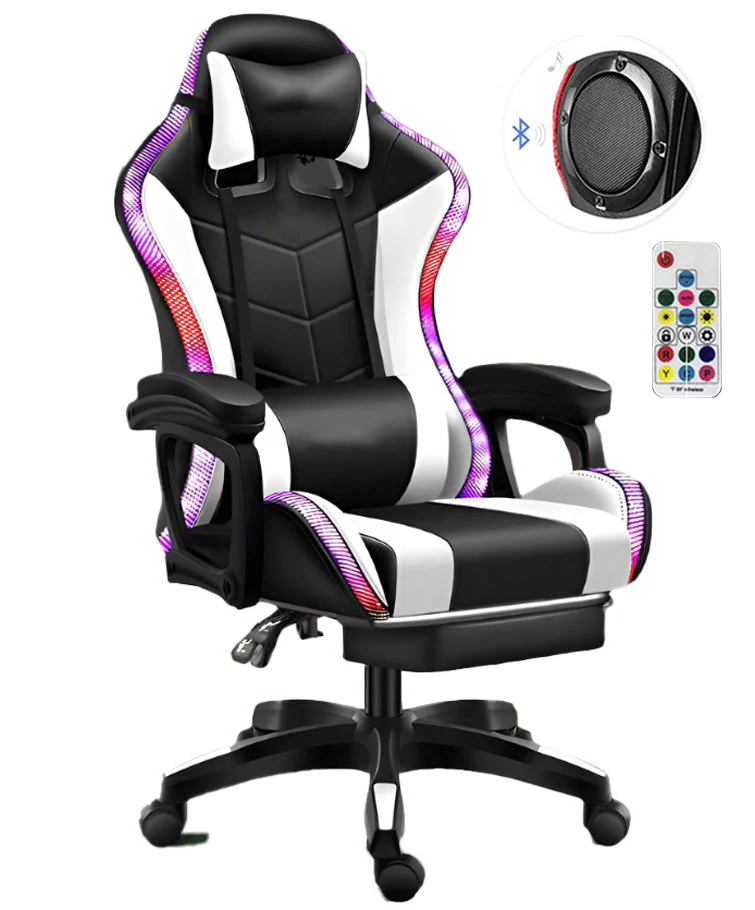 Gaming Chair with Footrest – RGB Gaming Chair with Speakers & Lights - Image 13