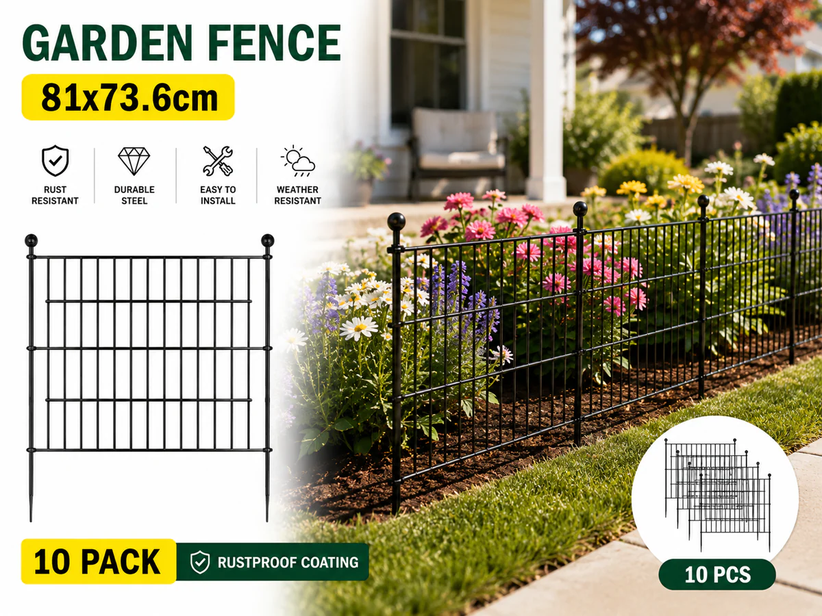 Metal Fence Panels 10 Pcs - Image 2