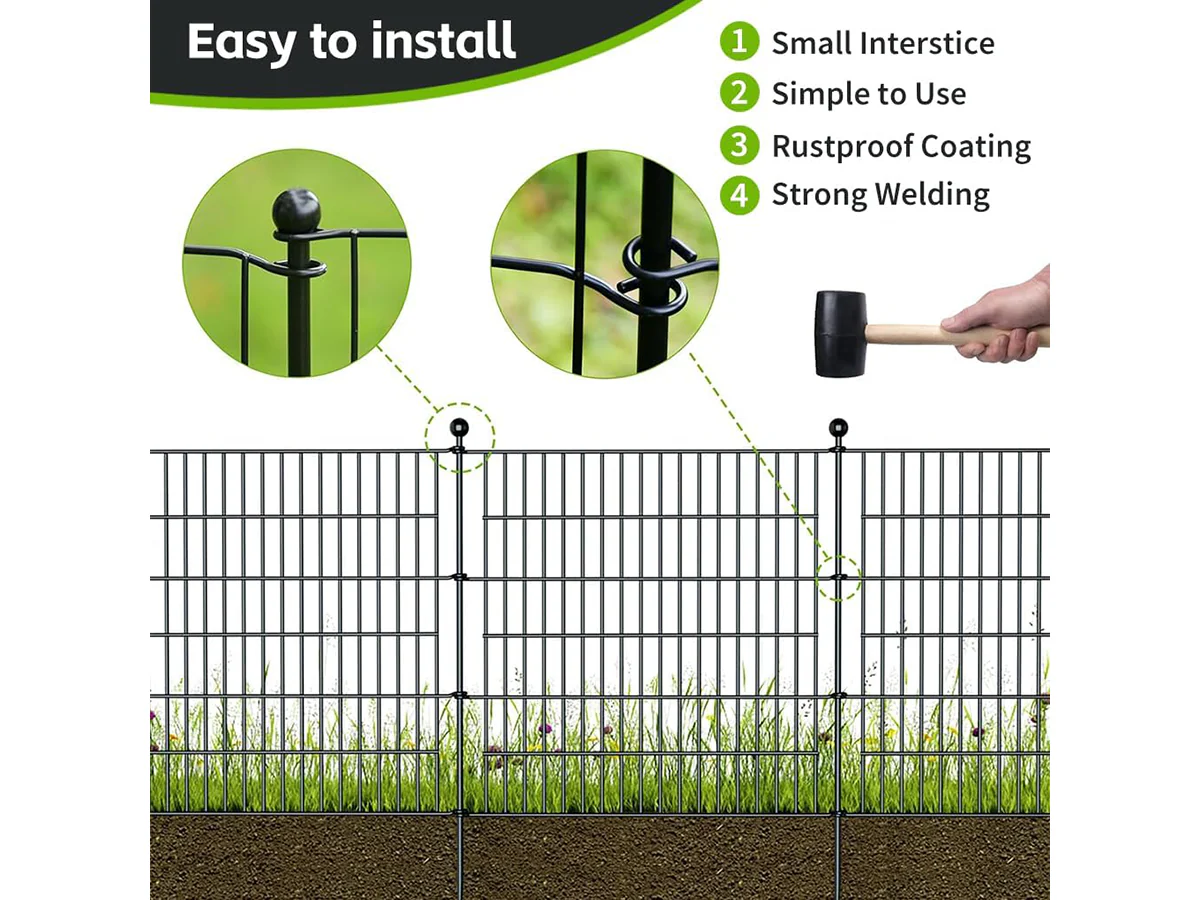 Metal Fence Panels 10 Pcs - Image 3