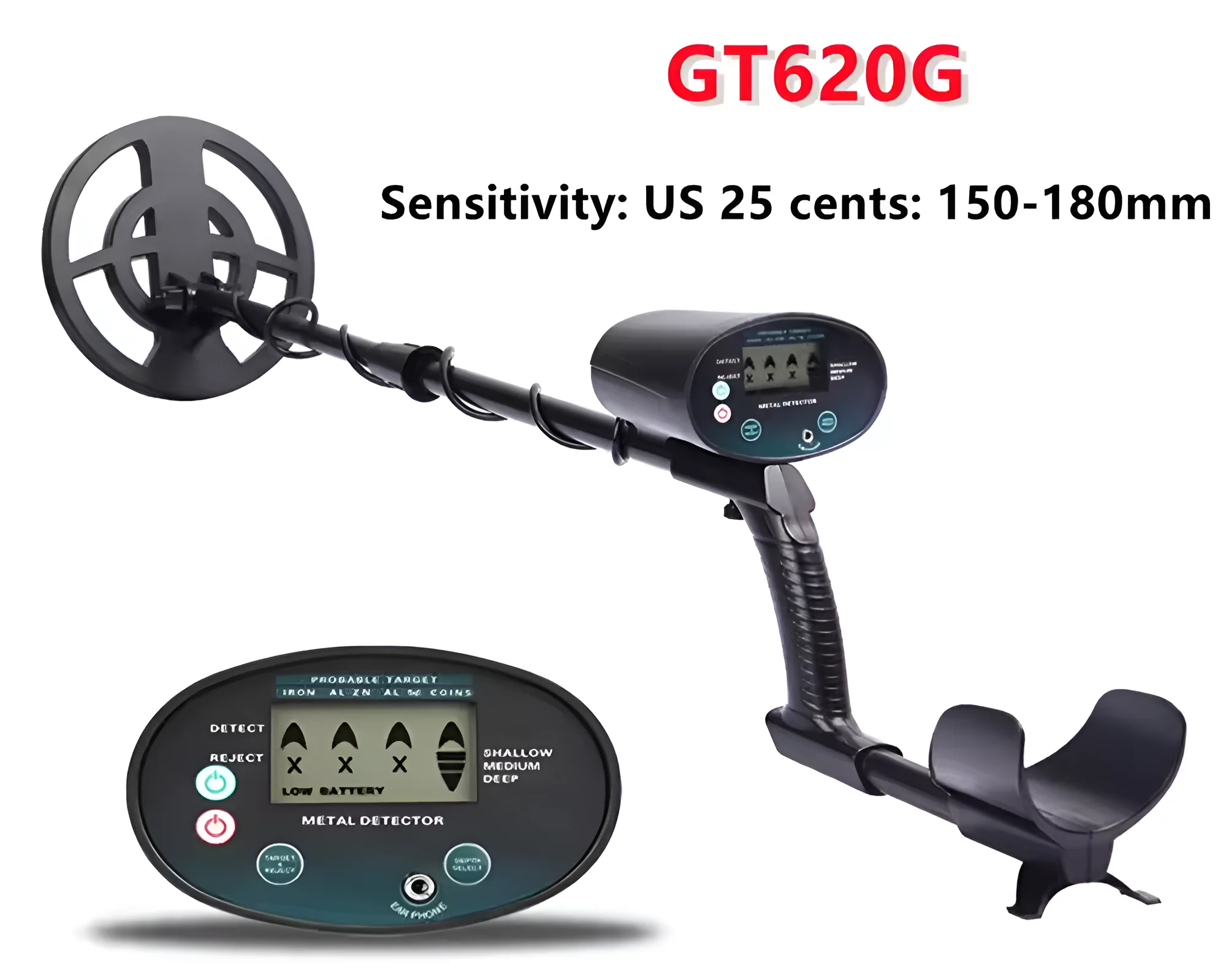 GT620G Underground Gold Metal Detector, LCD Screen - Image 7