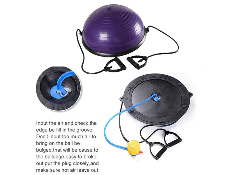 Trainer Exercise Yoga Half Balance Ball With Resistance Bands - Image 5