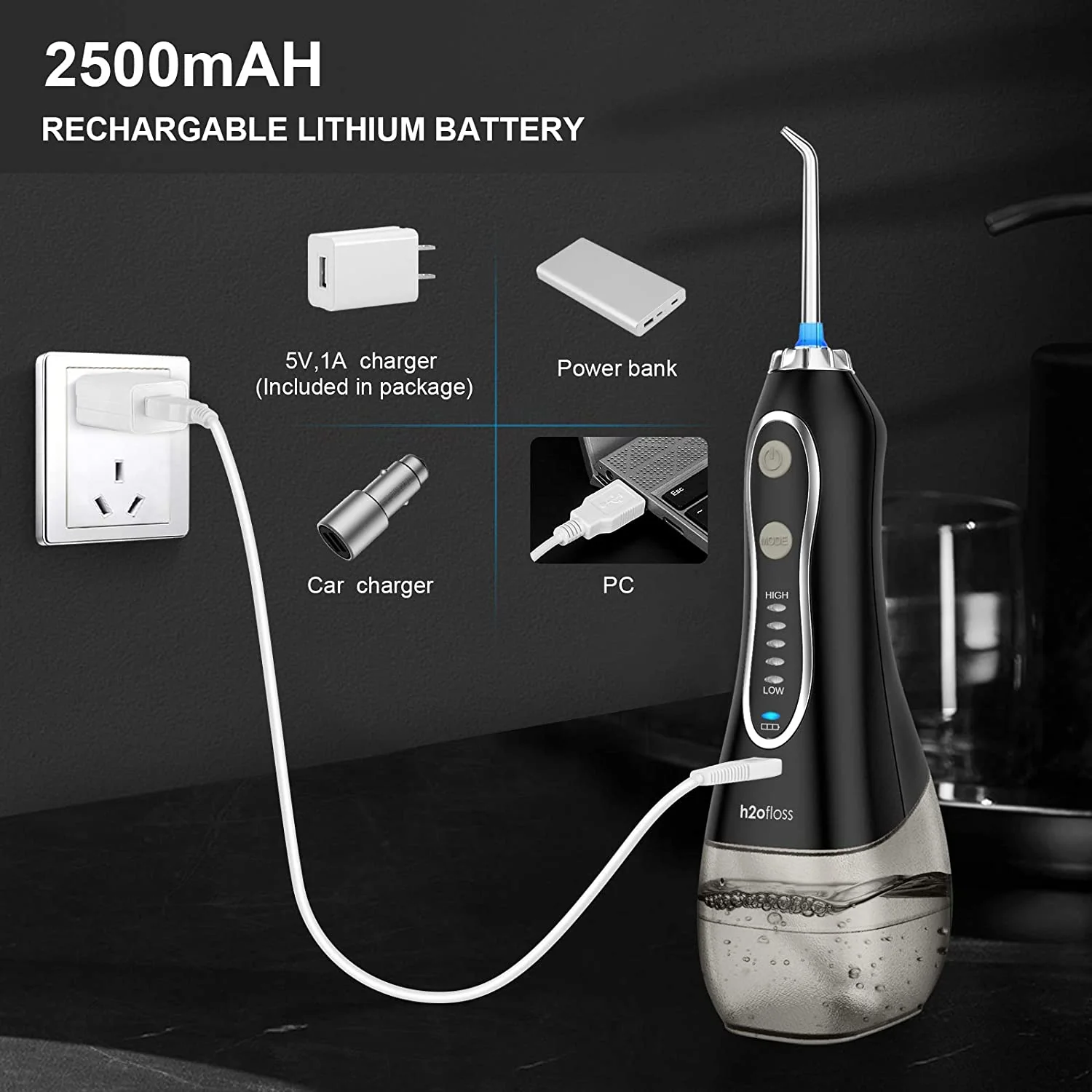 H2Ofloss Water Flosser Portable Dental Flosser - Image 5