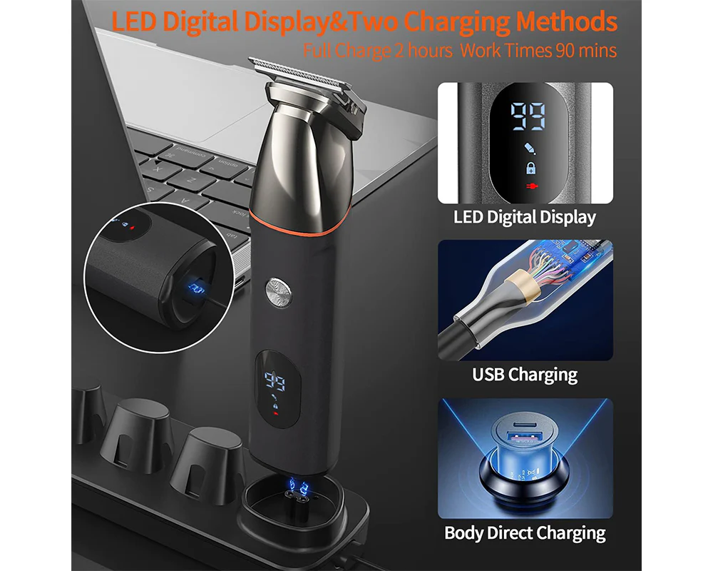 Cordless Hair Clippers Kit - Grooming Trimmer - Image 4
