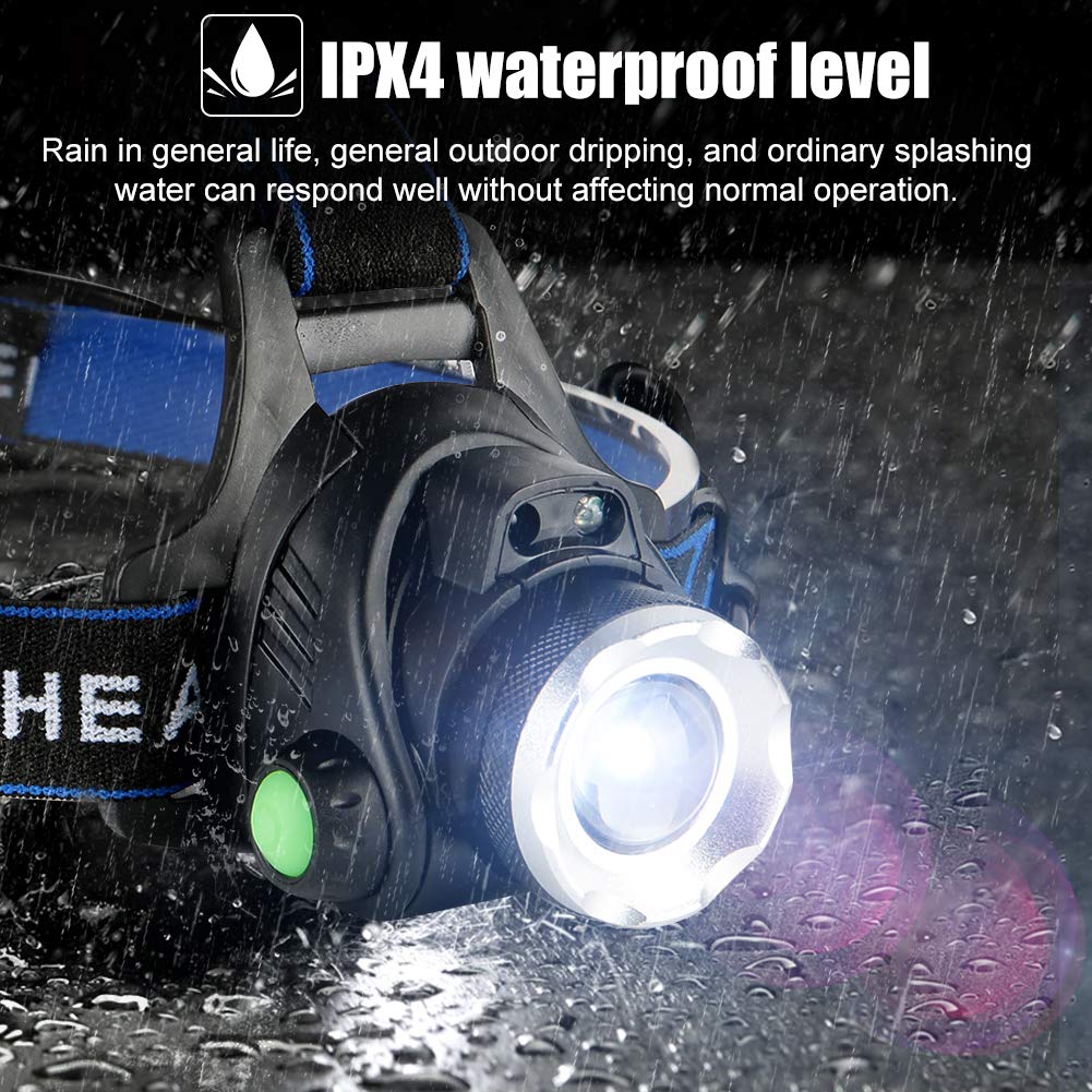 Rechargeable LED Headlamp IPX4 Waterproof Head - Image 5