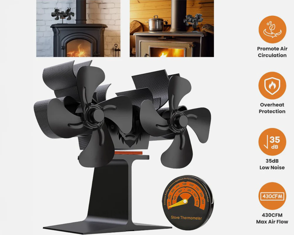 Stove Fan Heat Powered Stove Fan - Image 3