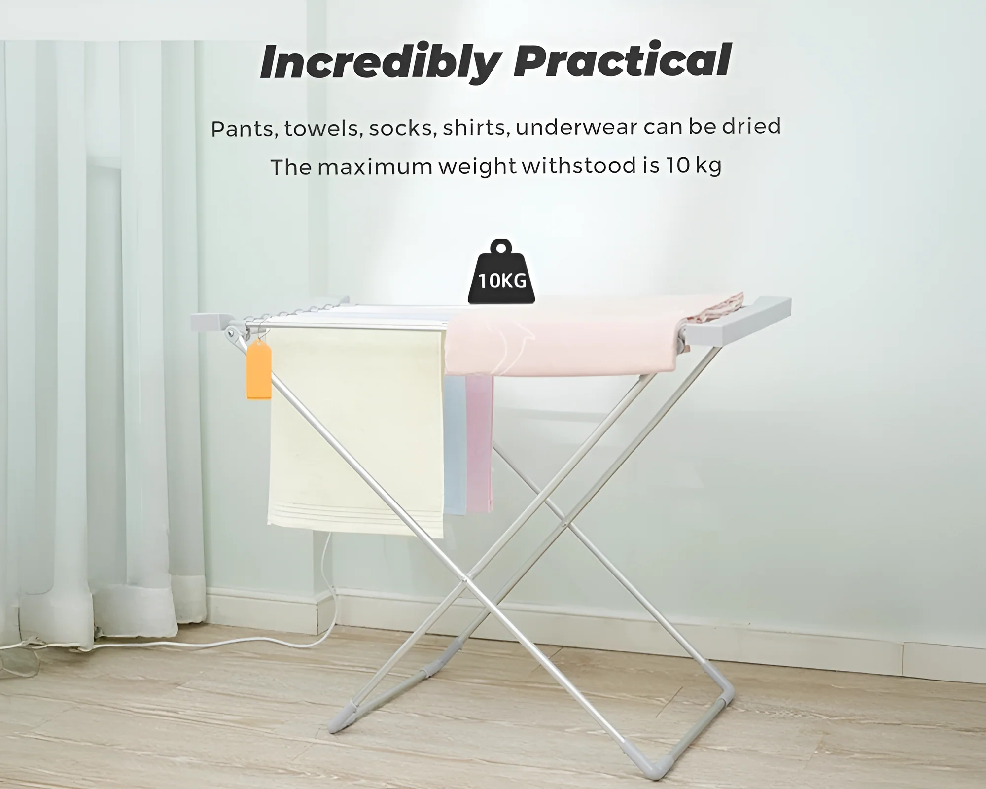 Heated Towel Rail Clothes Airer Stand Electric clothes drying rack - Image 8
