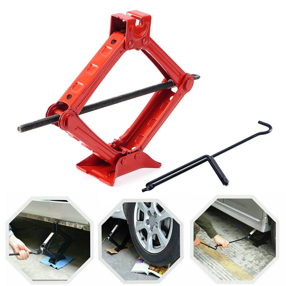 Scissor Jack 2 Ton Heavy Duty Steel Car Jack with Ratchet Handle - Image 2