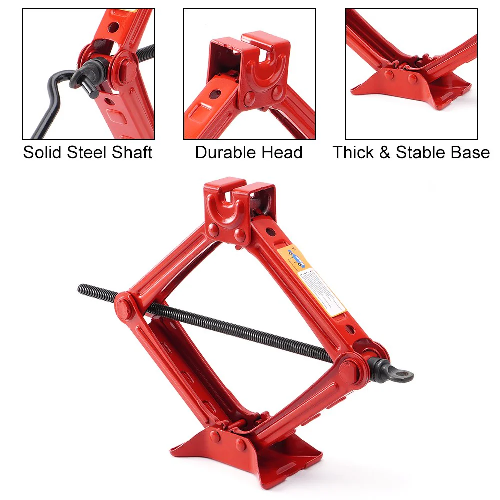 Scissor Jack 2 Ton Heavy Duty Steel Car Jack with Ratchet Handle - Image 3