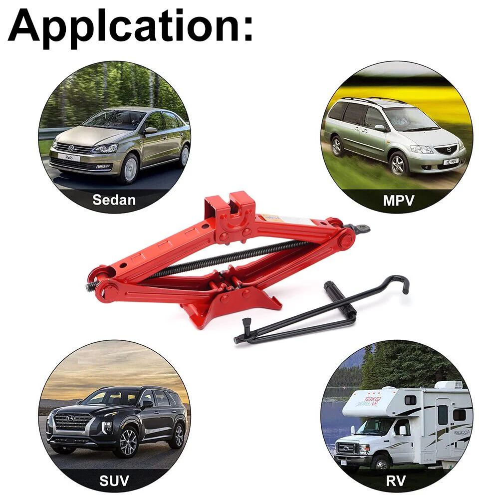 Scissor Jack 2 Ton Heavy Duty Steel Car Jack with Ratchet Handle - Image 8
