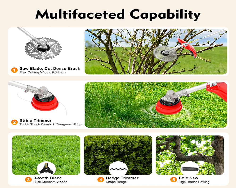 Petrol Garden Multi Tool 5 in 1 Grass Trimming and Cutting Set - Image 2