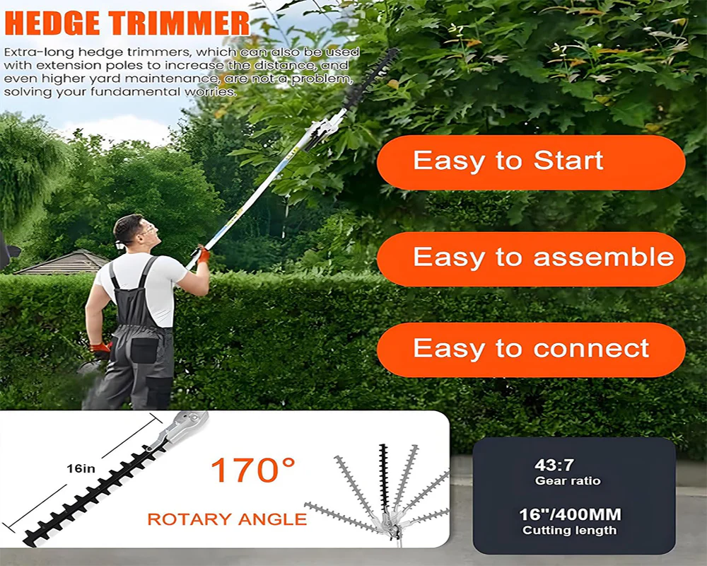 Petrol Garden Multi Tool 5 in 1 Grass Trimming and Cutting Set - Image 6