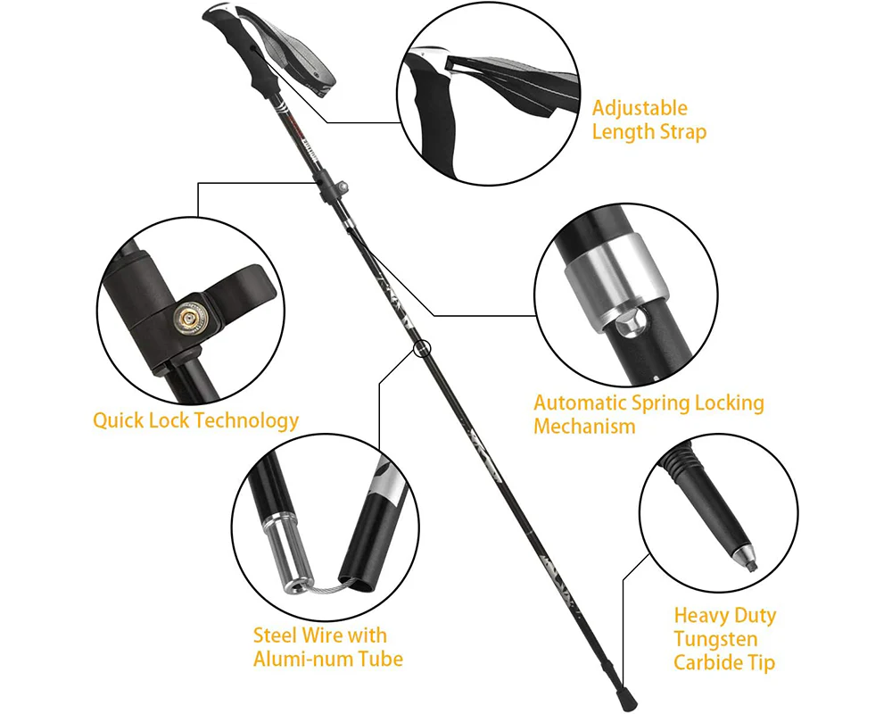 Hiking Trekking Poles Walking Sticks - Image 3
