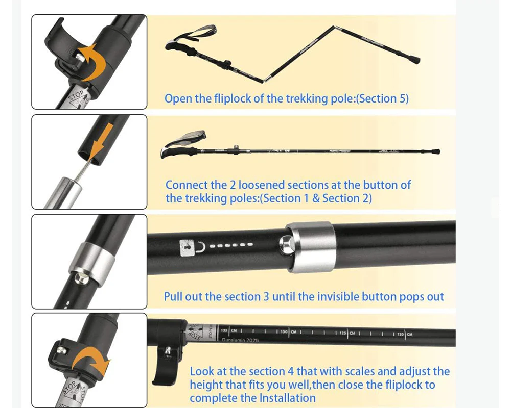 Hiking Trekking Poles Walking Sticks - Image 7