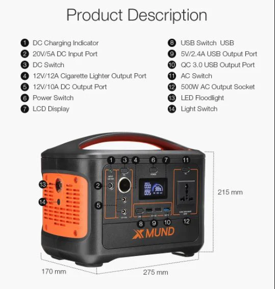 568Wh Solar Generator Portable Power Supply Power Station - Image 7