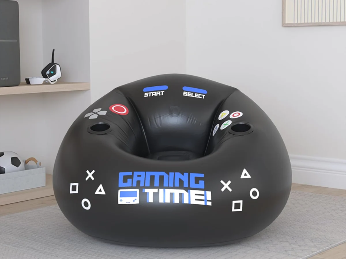 Inflatable Gaming Chair Portable Lounge Chair with Cup Holder - Image 4