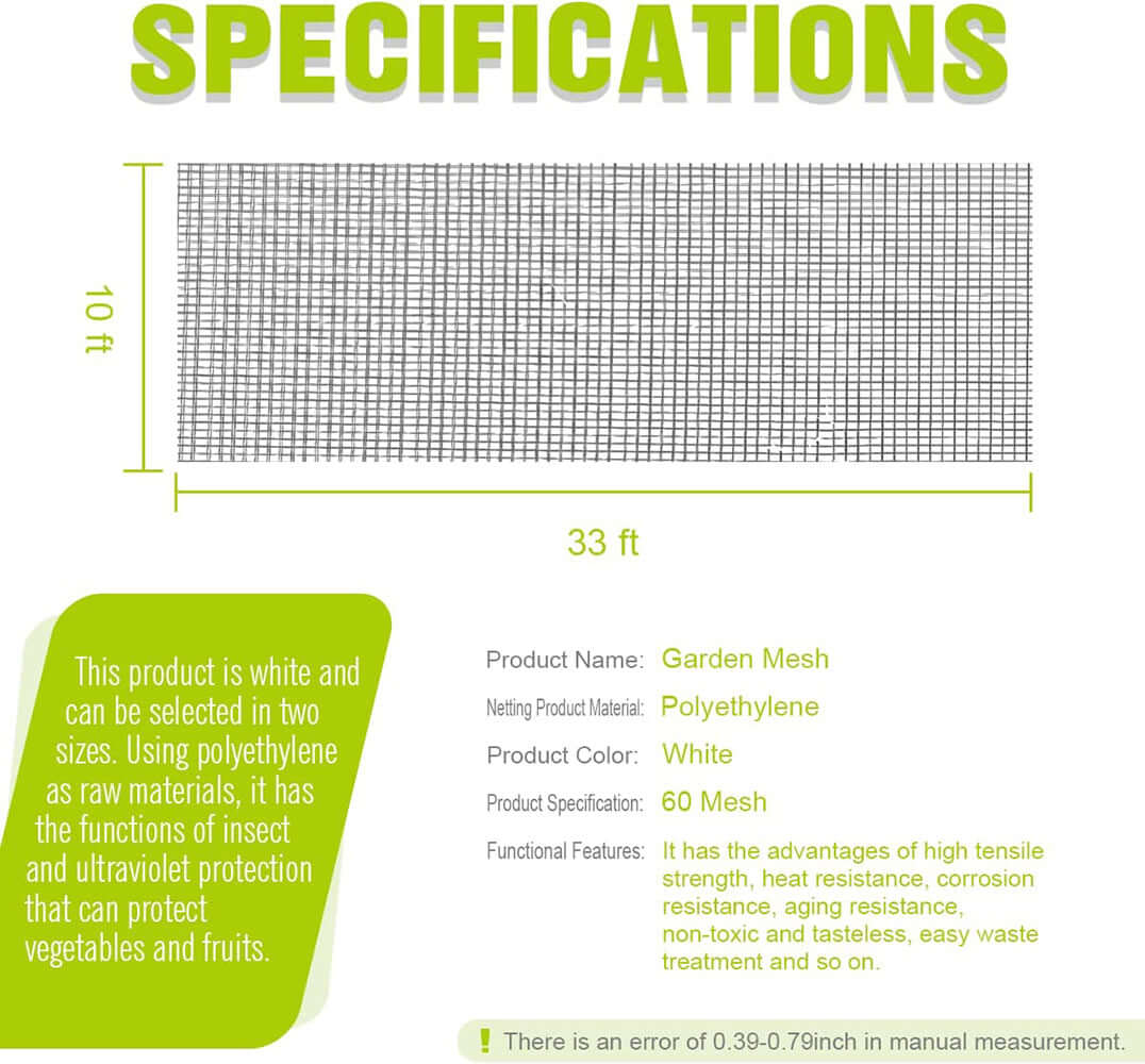 3 x 10M Insect Netting Vegetables Plant Crop Mesh Protection - Image 3