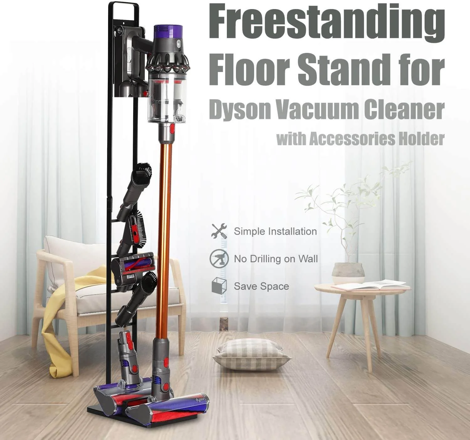 Freestanding Vacuum Stand For Dyson V6 7 8 V10 Compatible - Image 3