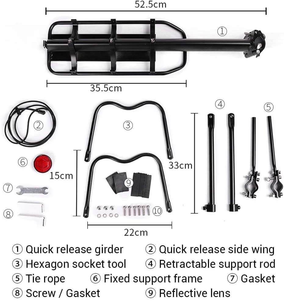 Bike Carrier Universal Adjustable Bicycle Carrier Racks - Image 6