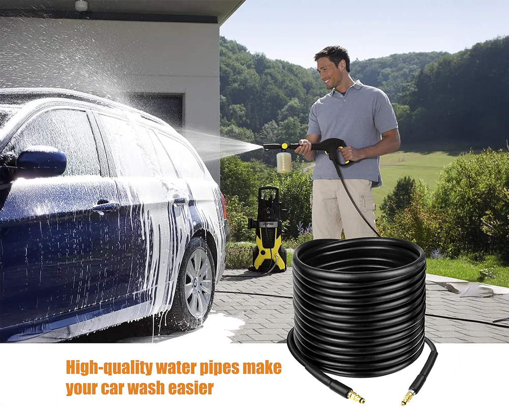 15M Water Blaster High Pressure Washer Extension Hose Pipe for Karcher - Image 9