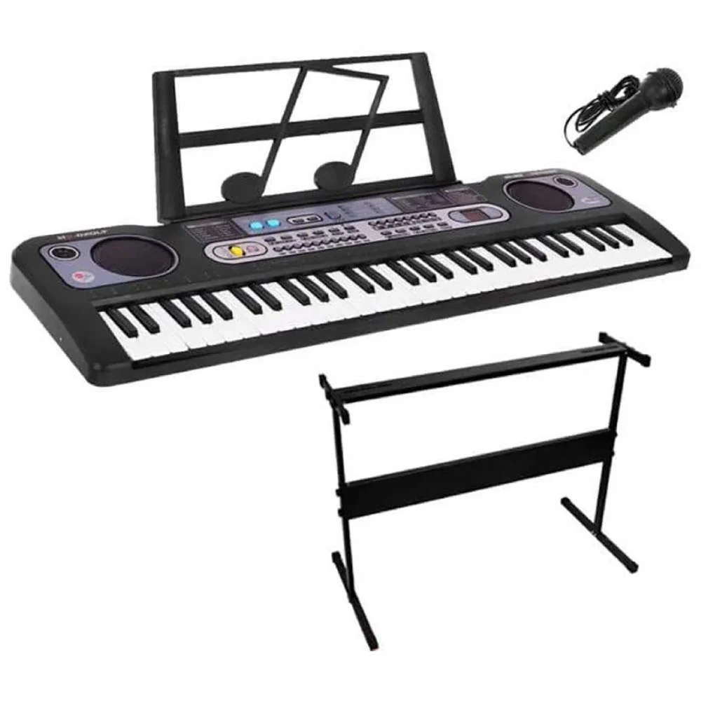 Keyboard Piano with Microphone and Piano Stand
