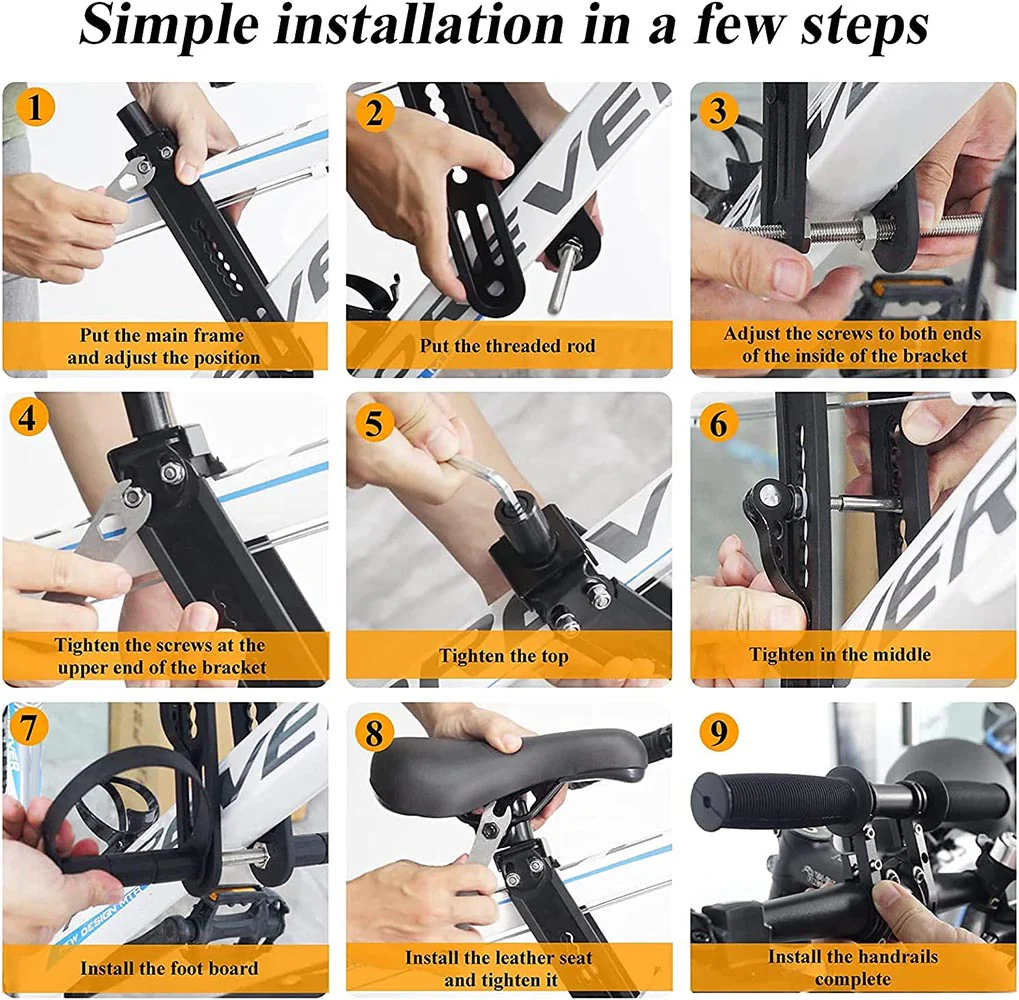 Kids Bike Seat and Handlebar Pack (2-5 years) Mounted Bicycle Saddle Seat child’s  Seat child Bike Seat - Image 13