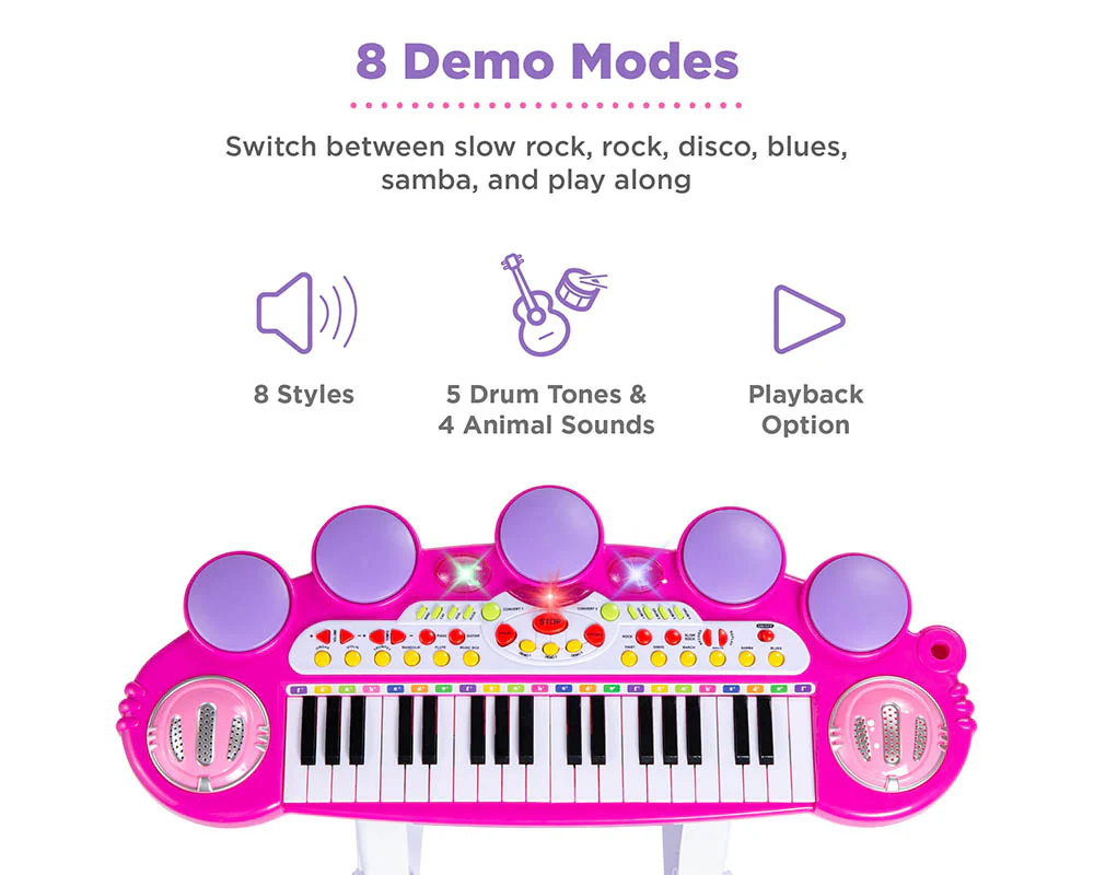 Kids Electronic Piano Pink - Image 3