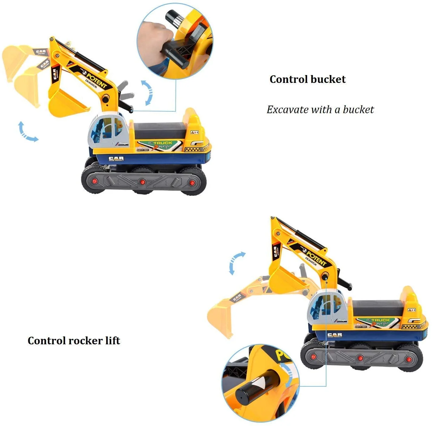 Kids Ride On Digger Excavator - Image 7