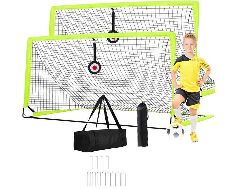 Soccer Goal Set Kids 2 Pack Portable Foldable Football Goal Nets - Image 6