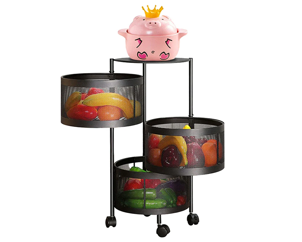 3 Tier Trolley Basket Lockable - Image 2