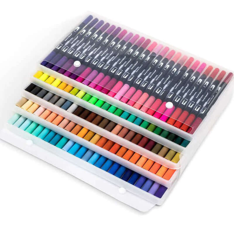 120pcs Dual Tip Watercolour Marker Pen Set - Image 3