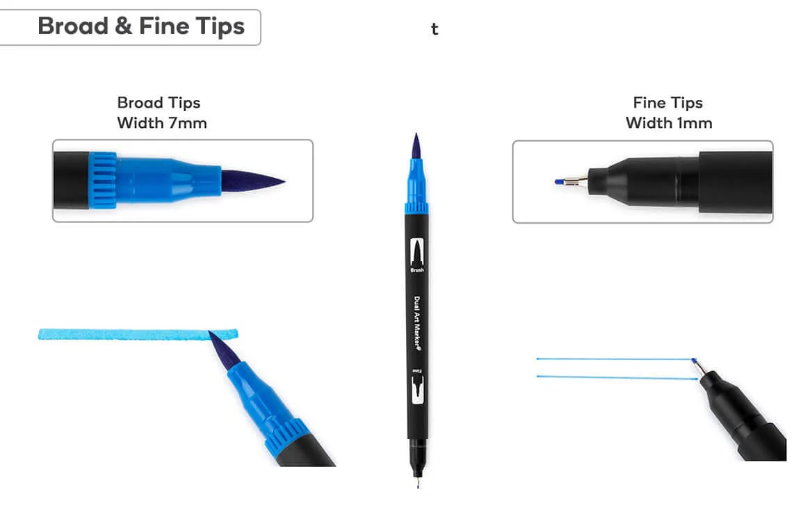 120pcs Dual Tip Watercolour Marker Pen Set - Image 4