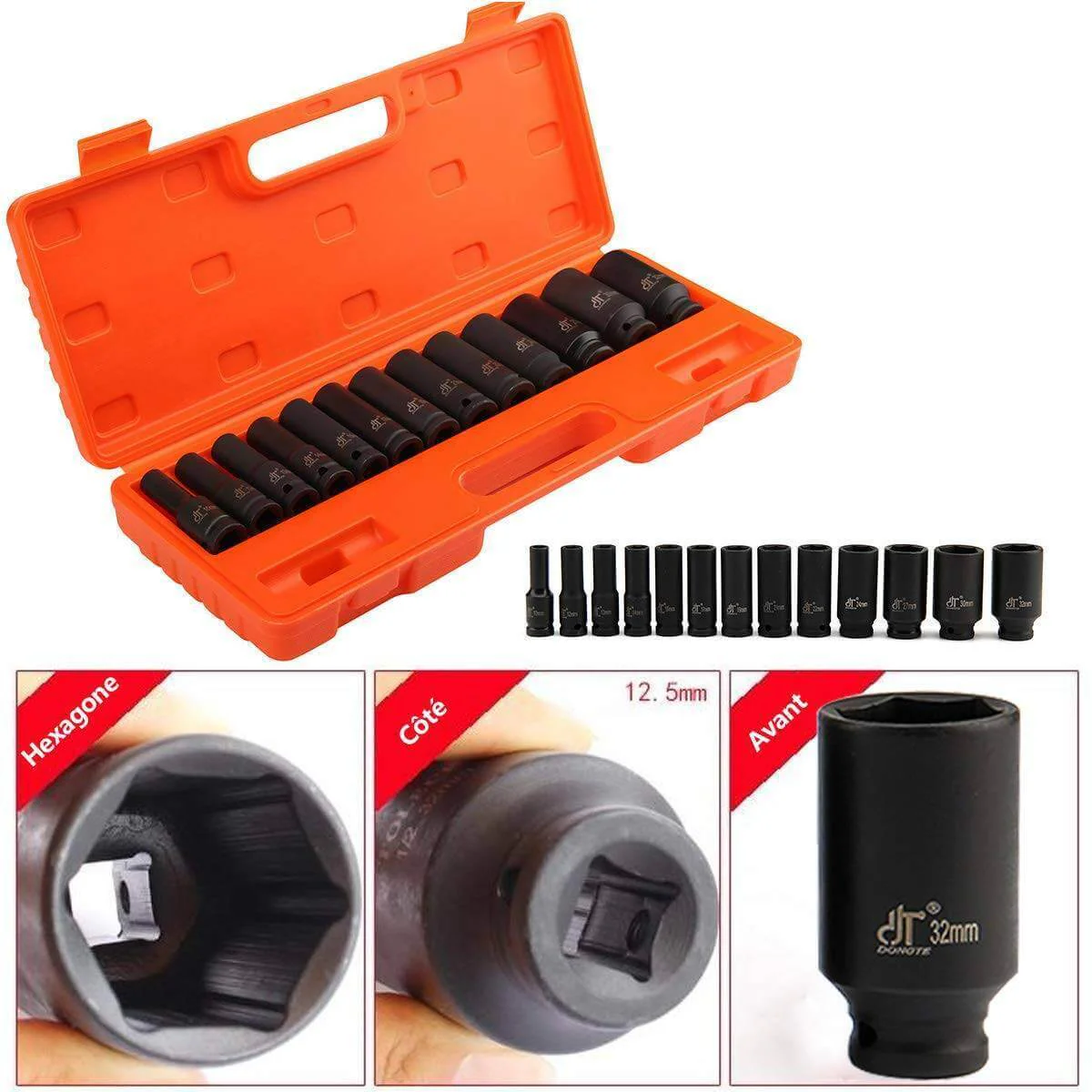 1/2" Deep Impact Socket Set 10-32mm - Image 10