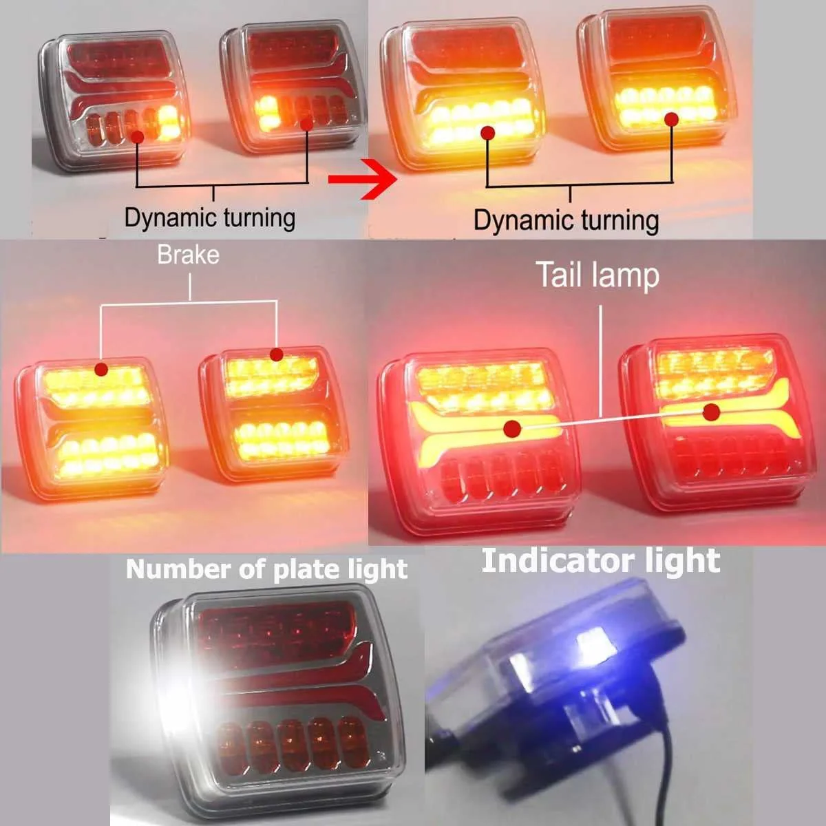 Magnetic Wireless LED Trailer Truck Tail Lights Kit - Image 3