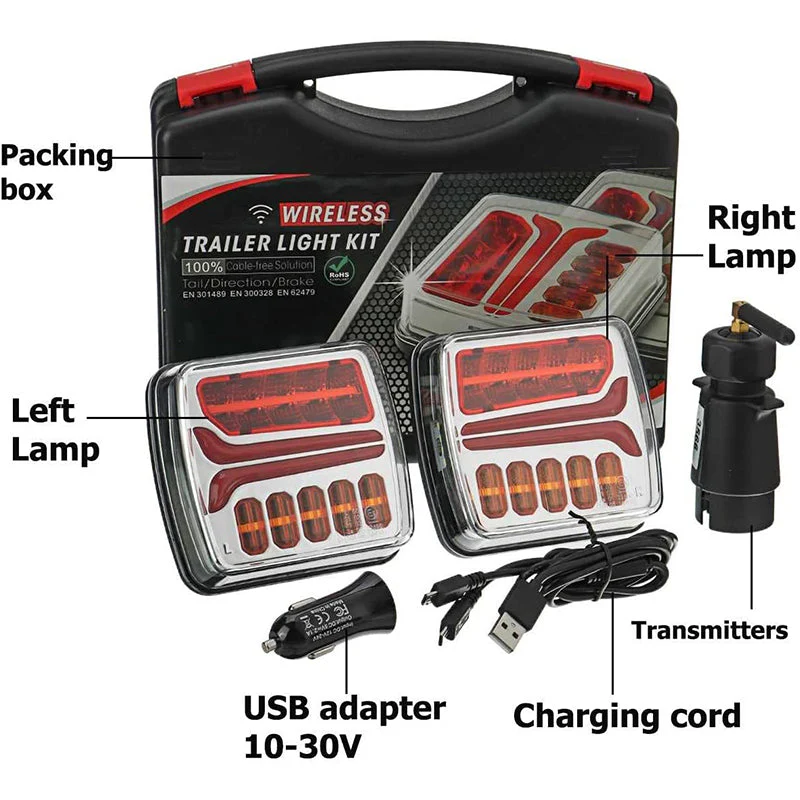 Magnetic Wireless LED Trailer Truck Tail Lights Kit - Image 4
