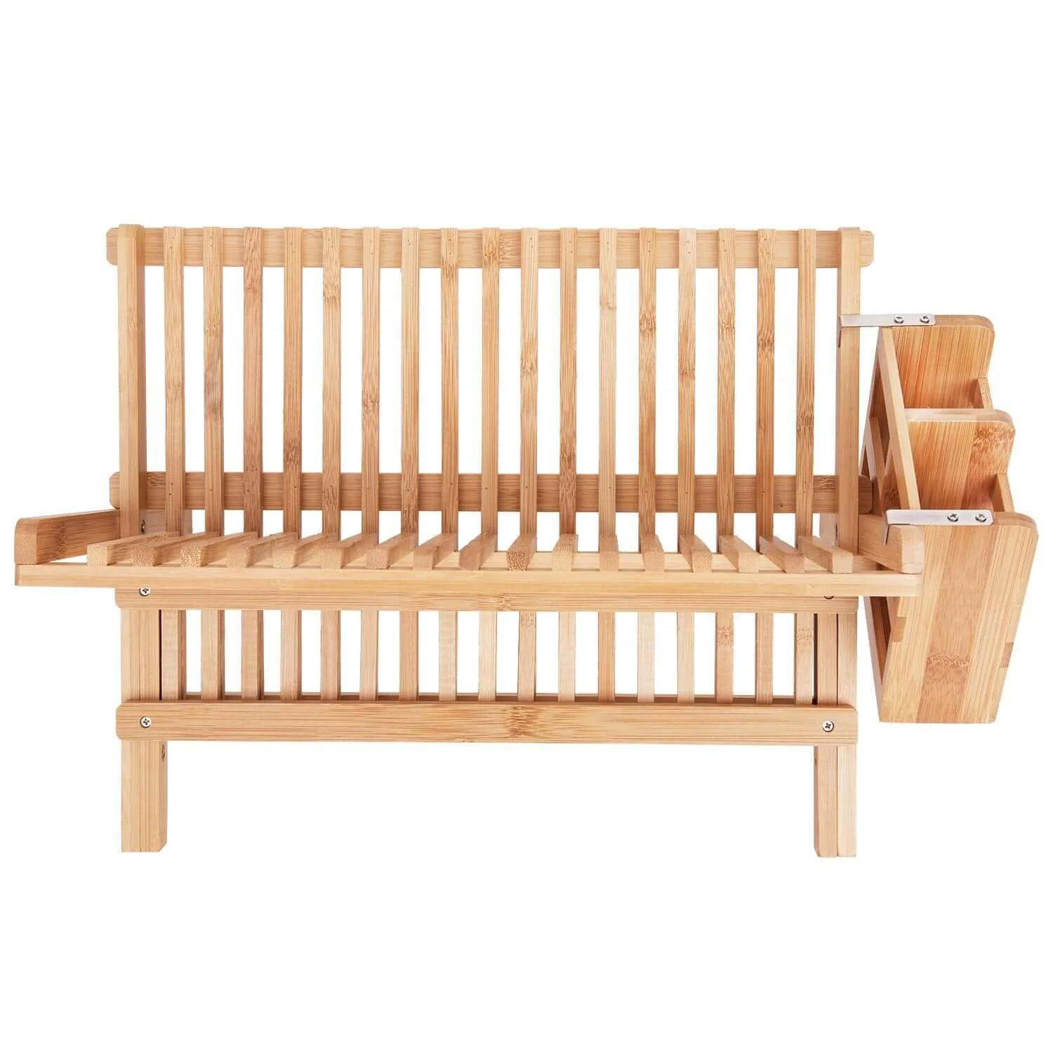 Bamboo Dish Rack with Utensil Holder - Image 3