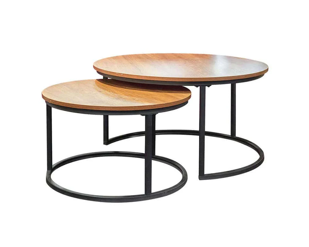 2 in 1 Round Nesting Coffee Table for Living Room - Image 9