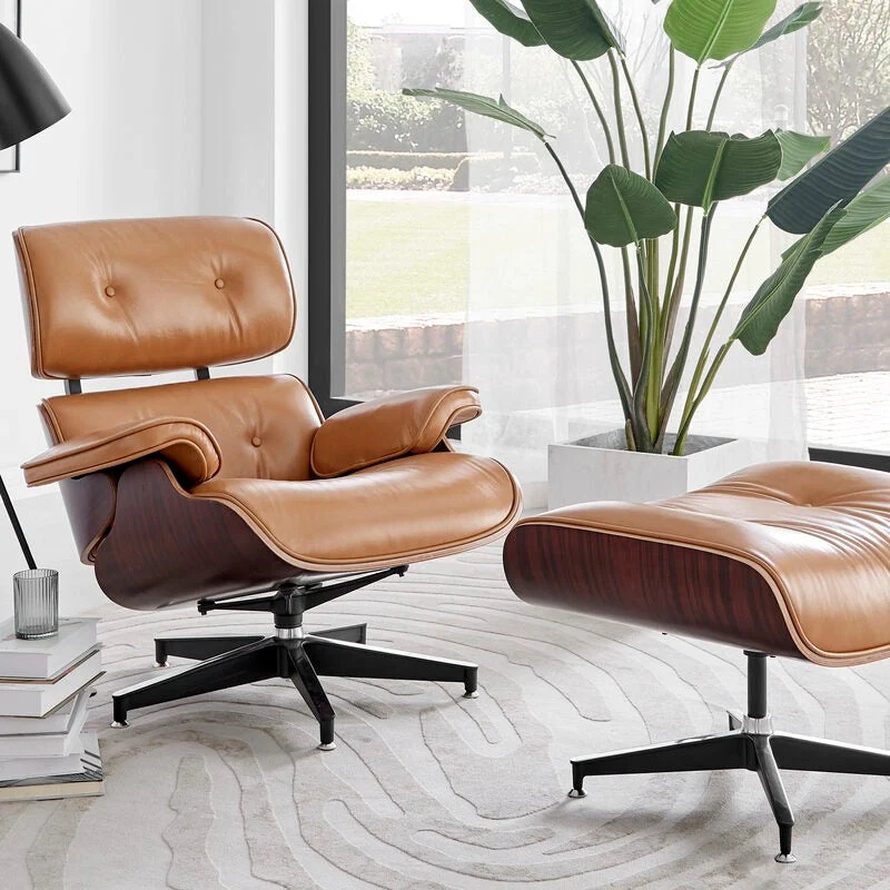 Replica Chair with Ottoman